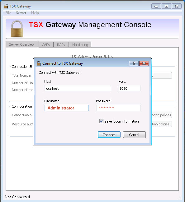 TSX Gateway start