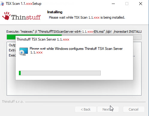 Installation progress