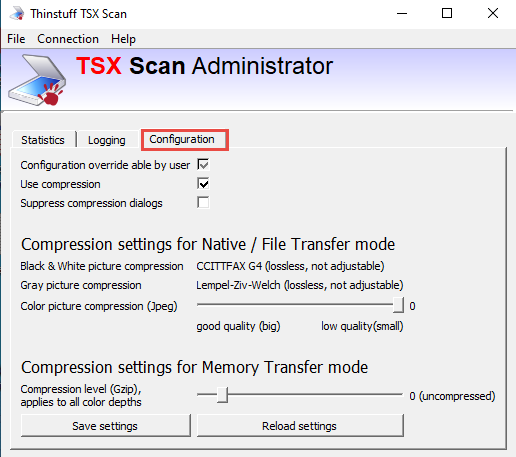 TSX Scan Administrator Configuration