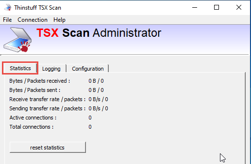 TSX Scan Administrator Statistics