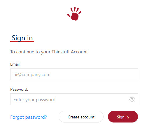 Sign into your Thinstuff account