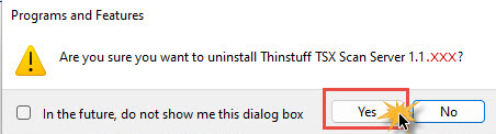 Click yes to uninstall